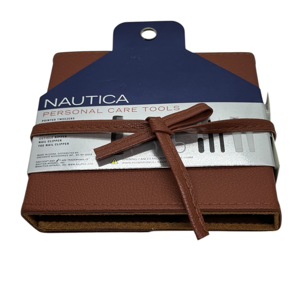 nautical personal care tools men’s grooming collection leather case 8 pieces - Picture 2 of 3